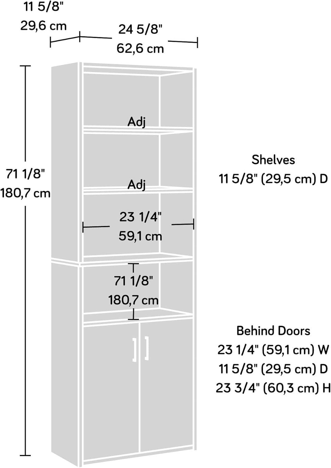 Adjustable Summer Oak 4-Shelf Bookcase with Hidden Storage