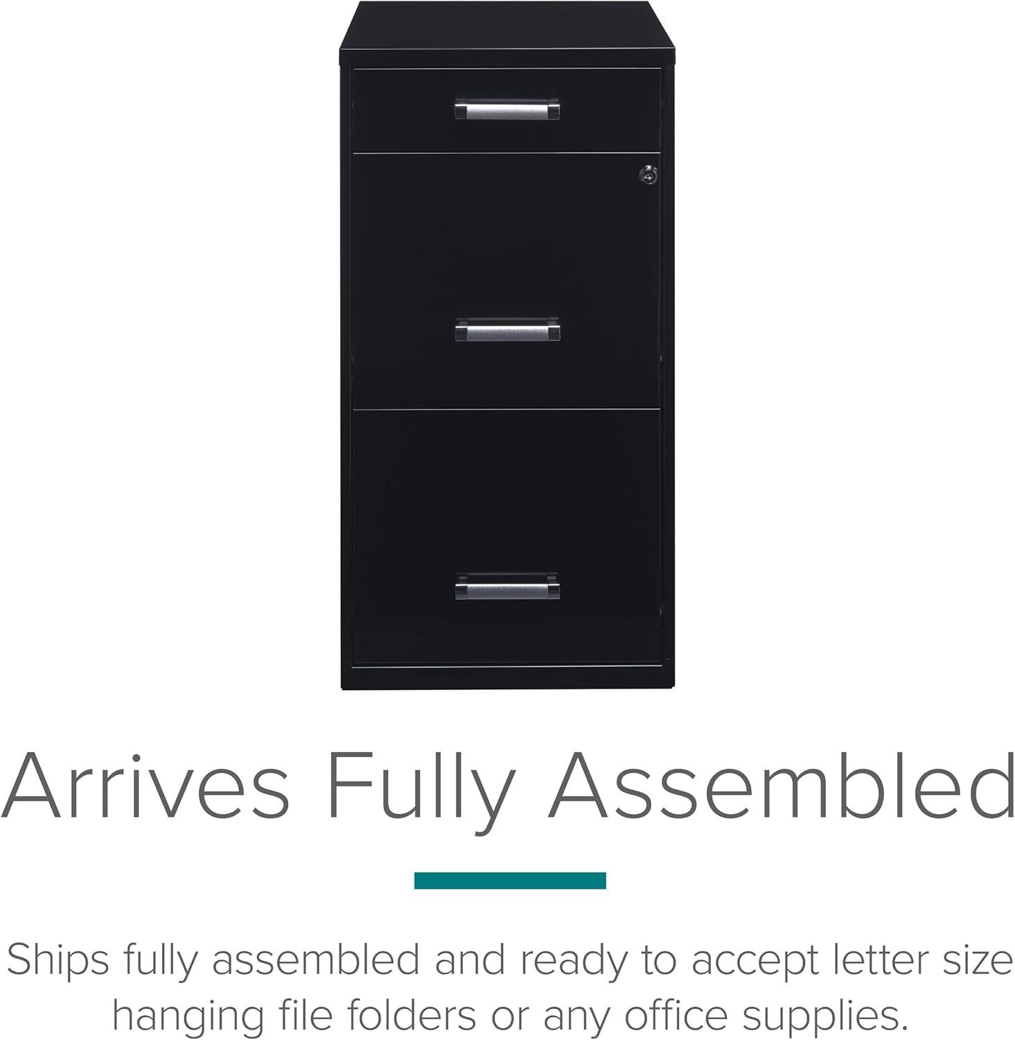 Width Pencil Drawer Vertical File Cabinet, Black