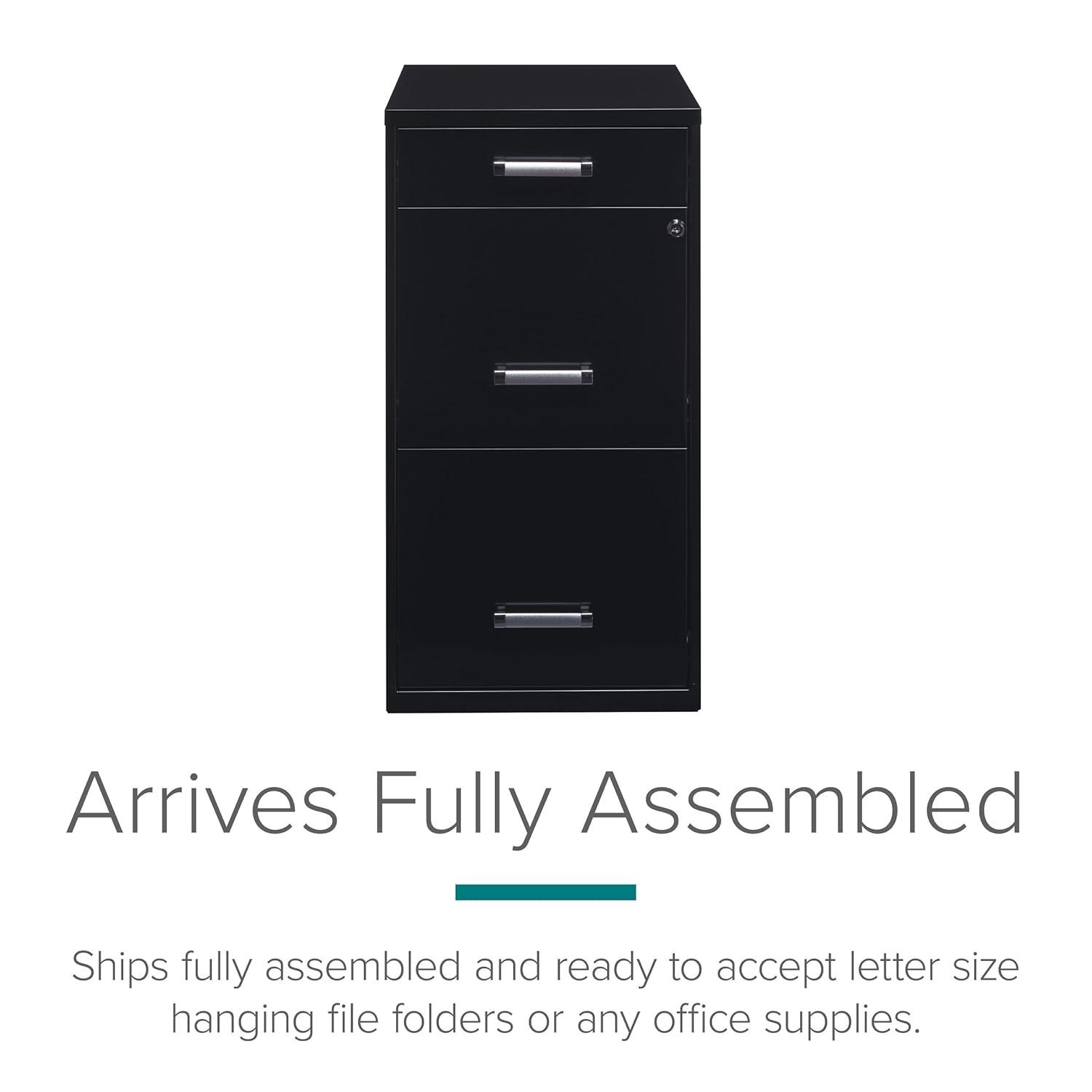 Width Pencil Drawer Vertical File Cabinet, Black