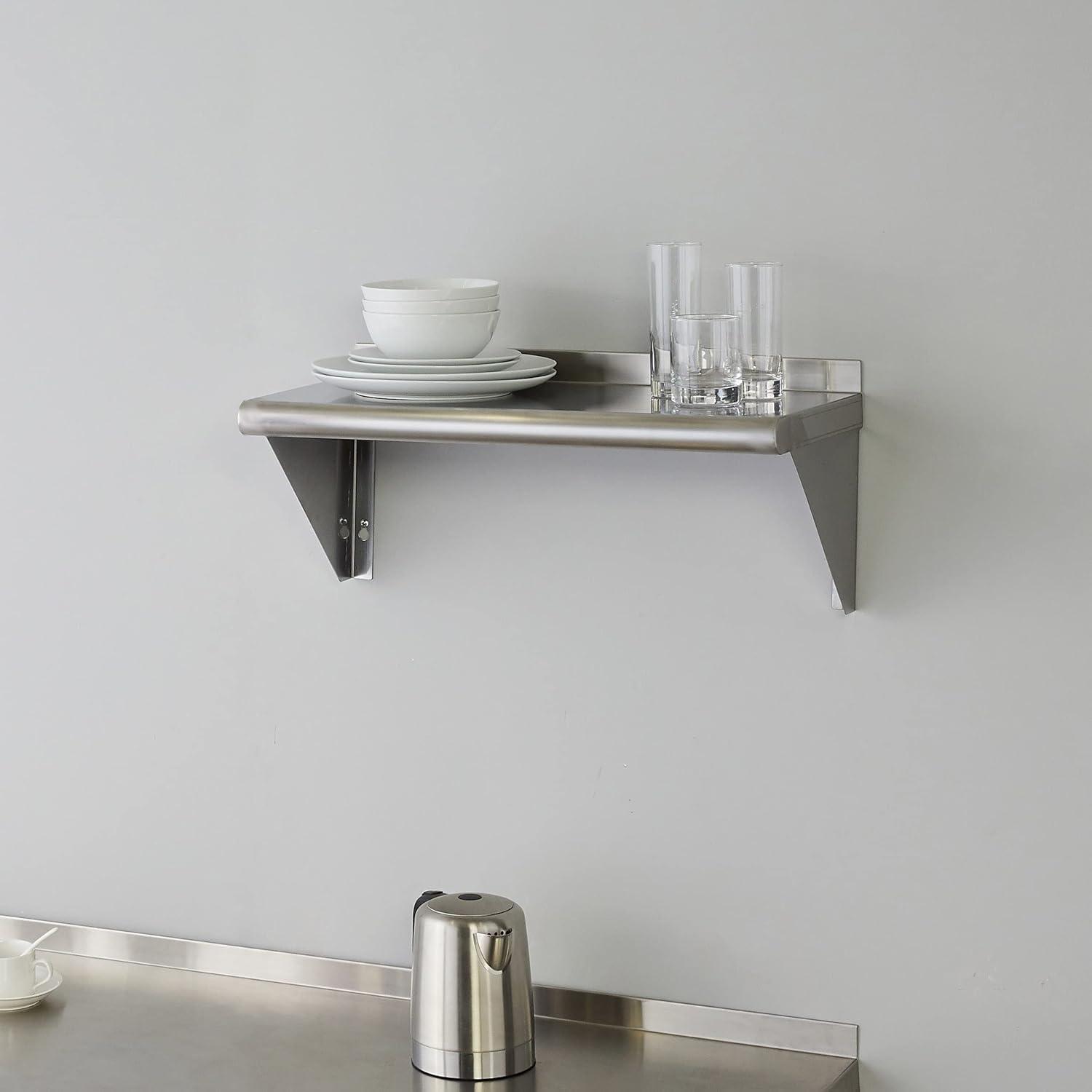 Stainless Steel 12x24 Industrial Wall Mount Kitchen Shelf