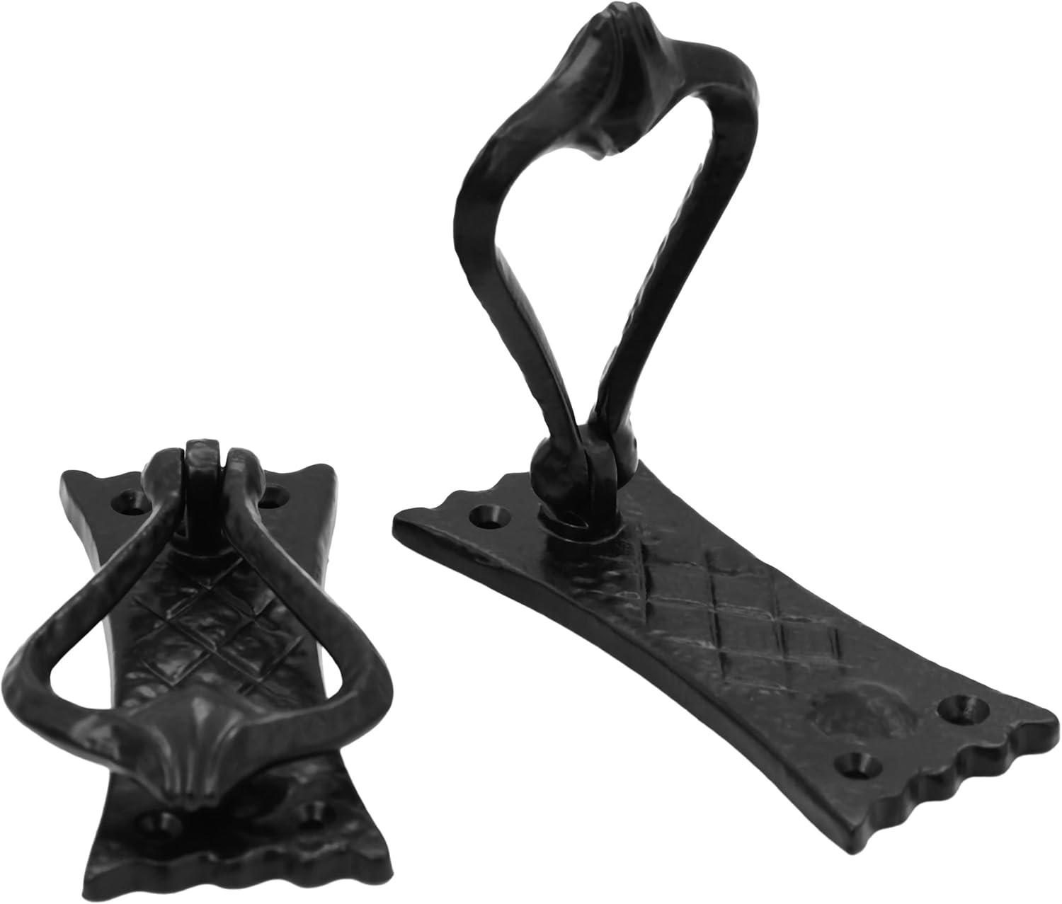 Mystic Colonial Hardware Bedroom Door Knocker Antique Black Ironmongery - True Solid CAST Iron - 4.7 inches