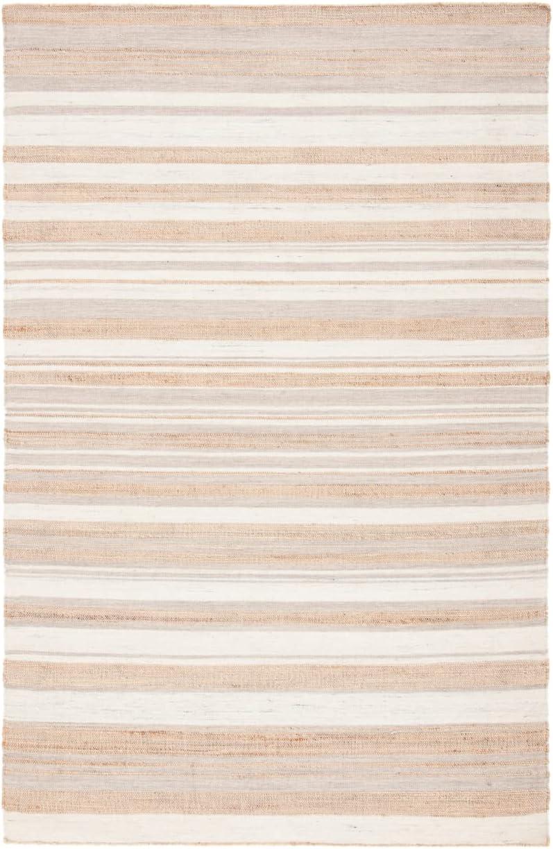 Highland Dunes Grice Hand Woven 50% Jute, 50% Wool Striped Rug