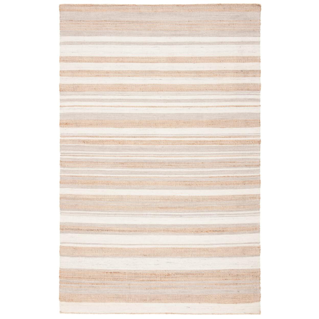 Highland Dunes Grice Hand Woven 50% Jute, 50% Wool Striped Rug