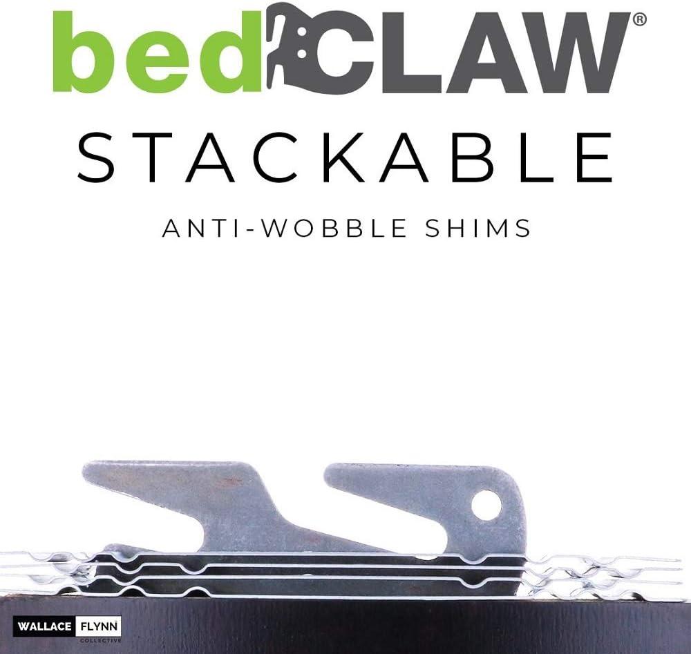 bedCLAW Anti-Wobble Bed Rail Shims, Set of 6 Steel Spacers for Loose Hook-On Side Rails