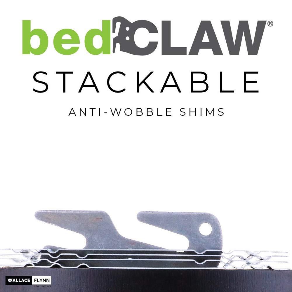 bedCLAW Anti-Wobble Bed Rail Shims, Set of 6 Steel Spacers for Loose Hook-On Side Rails