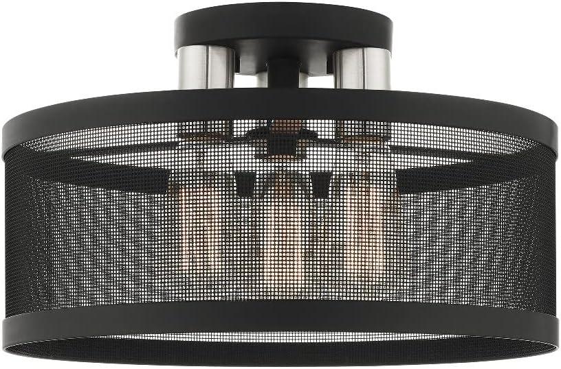 Livex Lighting Industro 3 - Light Semi-Flush Mount in  Brushed Nickel