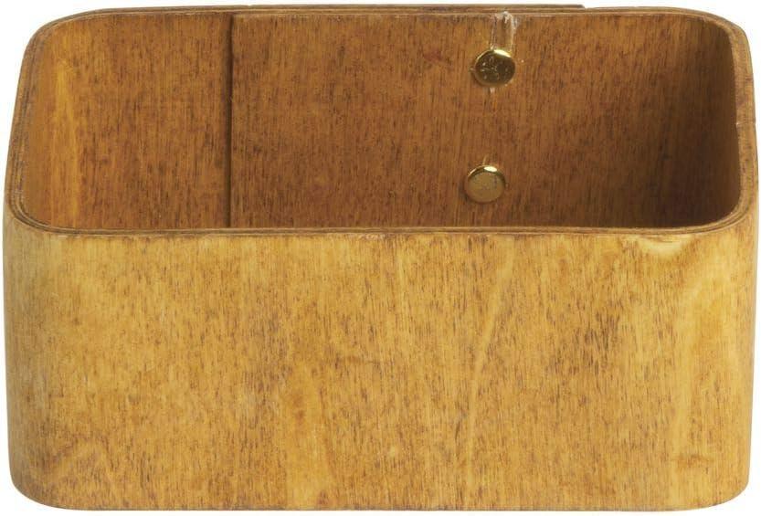 Natural Poplar Wood Sugar Packet Holder with Brass Accents