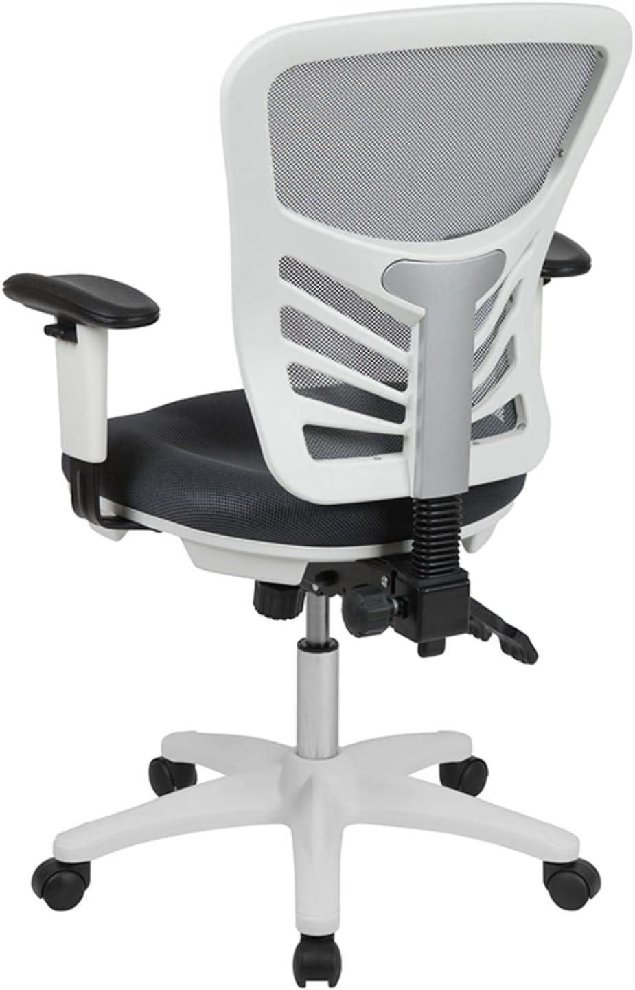 Flash Furniture Mid-Back Mesh Multifunction Executive Swivel Ergonomic Office Chair with Adjustable Arms