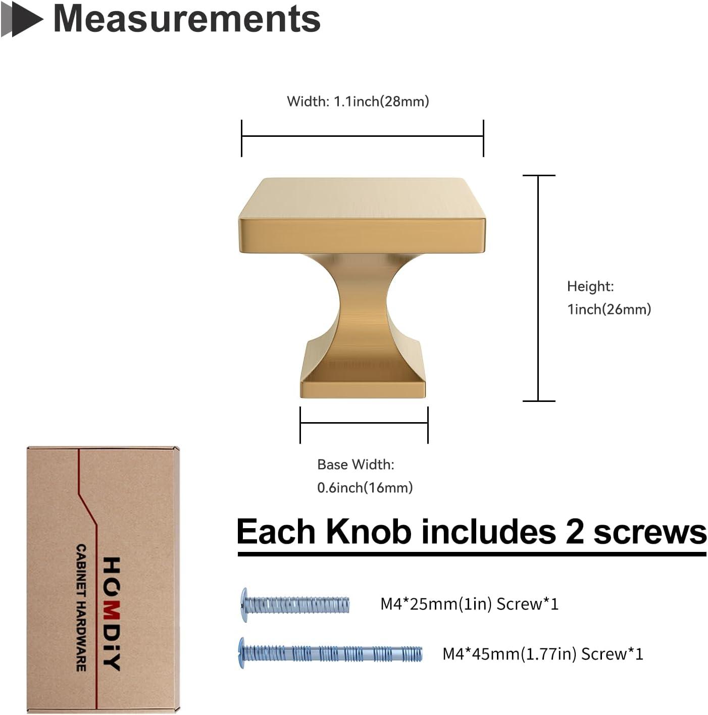 Pedestal 1-1/16" Square Knob Multipack