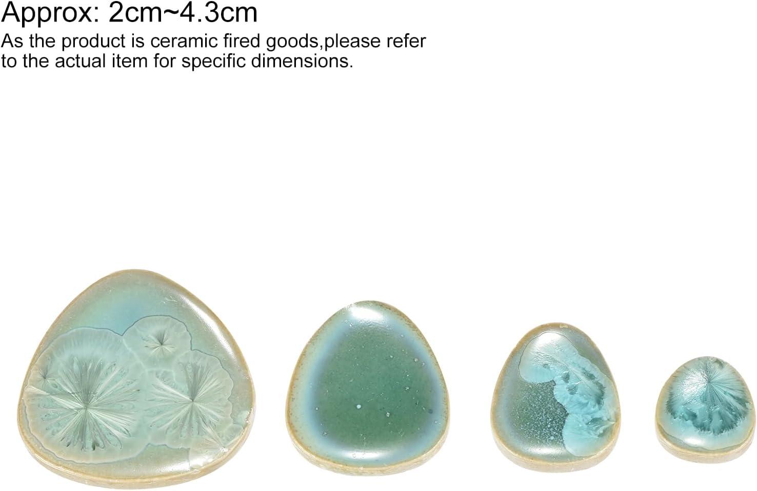 Uxcell 100g Ceramic Mosaic Tiles for Crafts Bulk, Pebble Ice Green Ceramic Tiles for Mosaic Kits