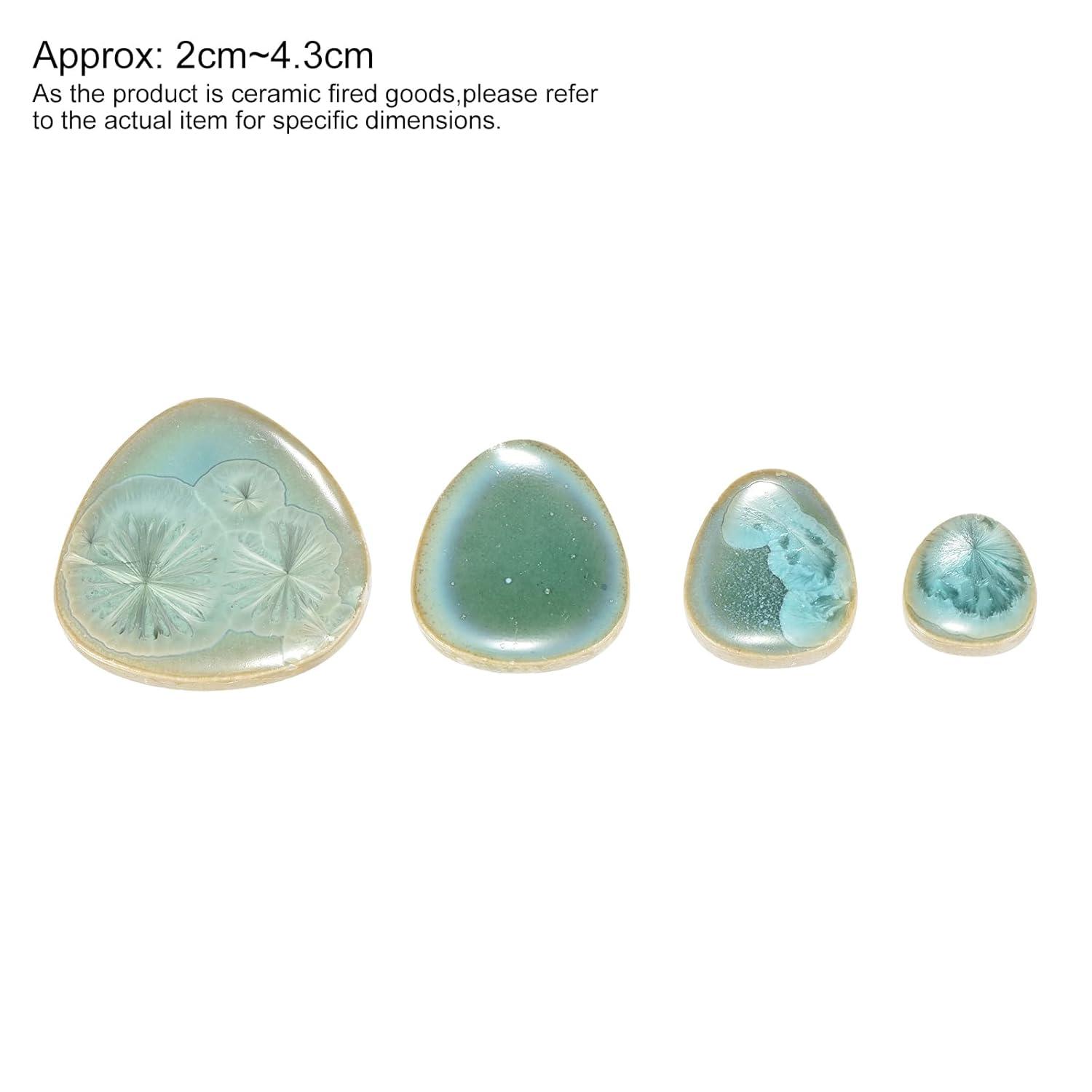 Uxcell 100g Ceramic Mosaic Tiles for Crafts Bulk, Pebble Ice Green Ceramic Tiles for Mosaic Kits