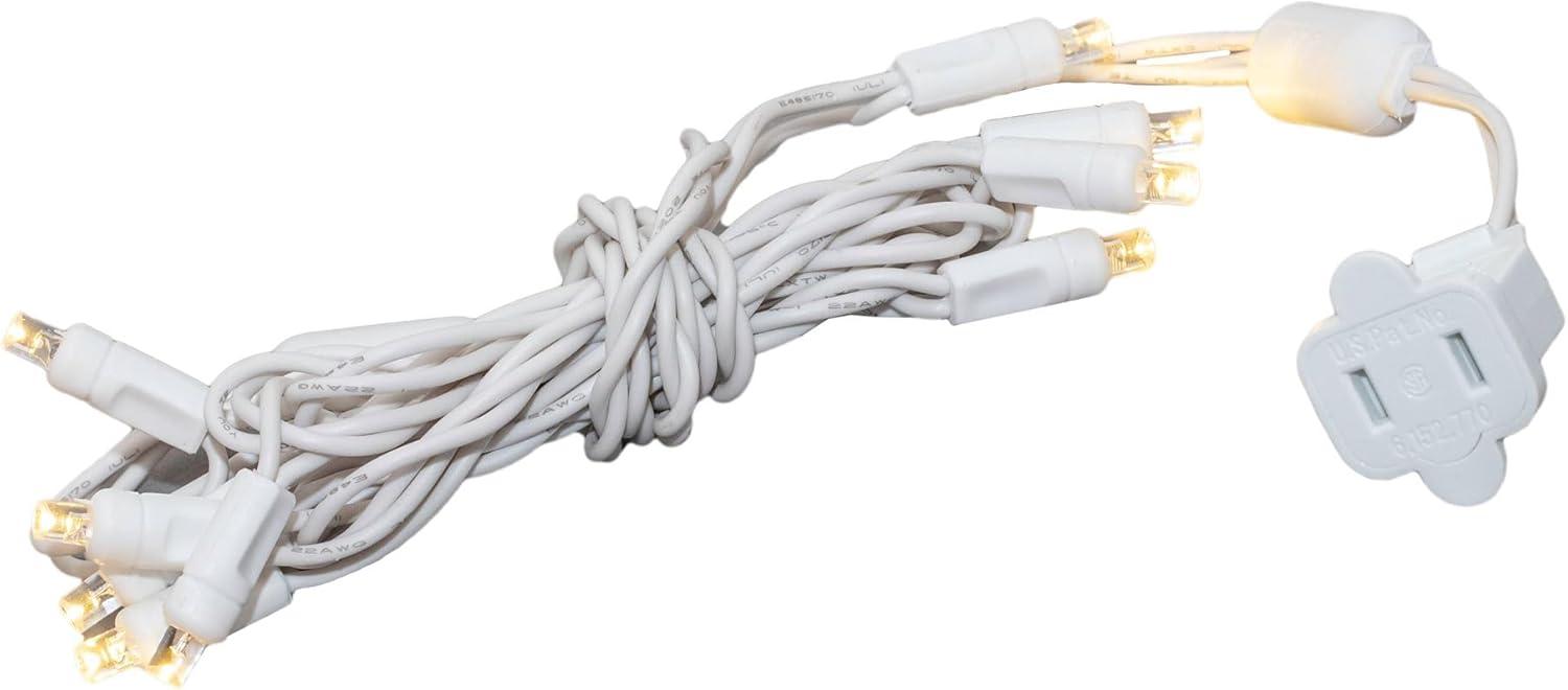 Novelty Lights 10 Light Warm White LED Christmas Craft Mini Light Set Connectable (White Wire, 5 Feet)