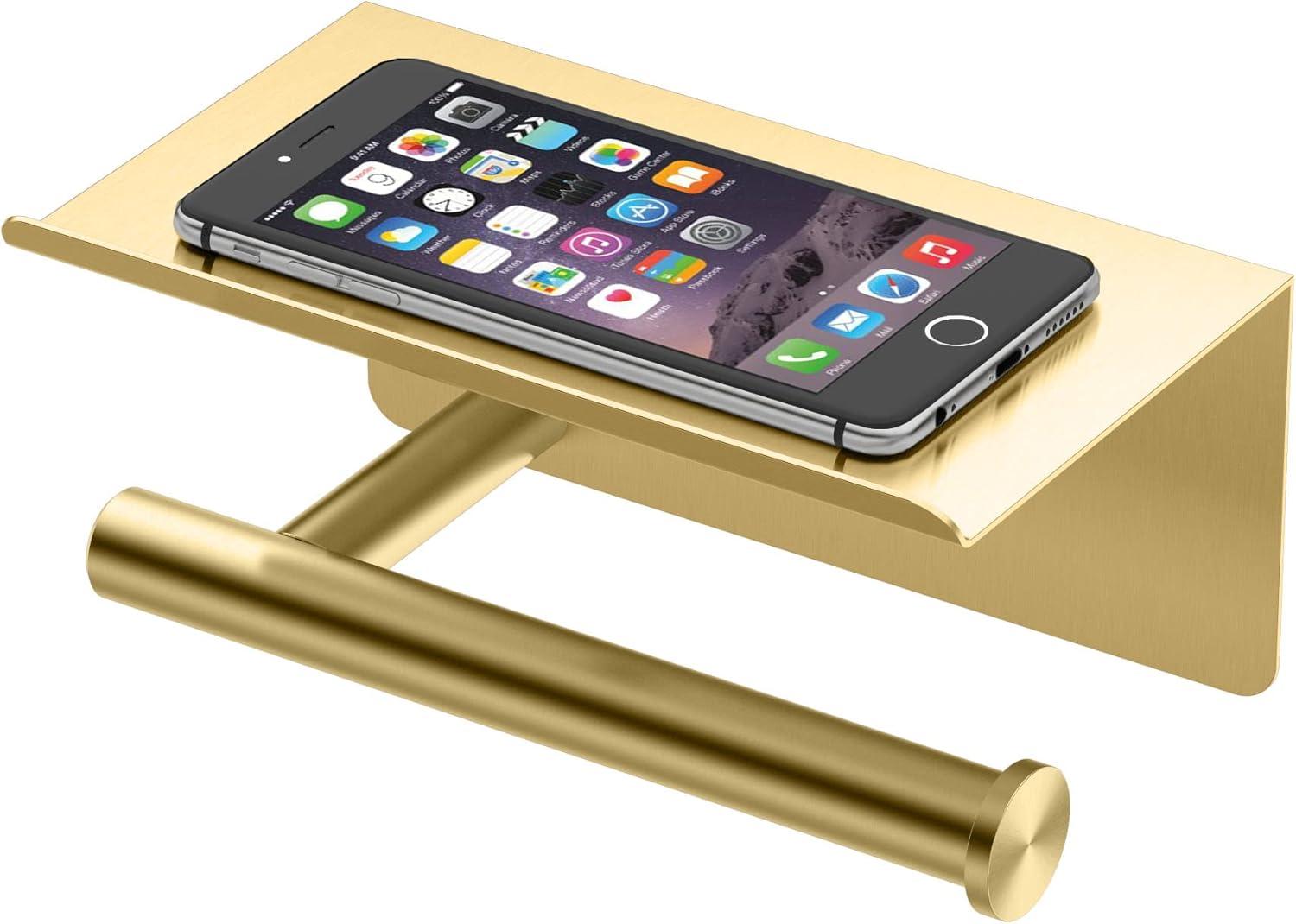 Gatco 1420MX Latitude II Toilet Paper Holder with Mobile Shelf, Matte Black