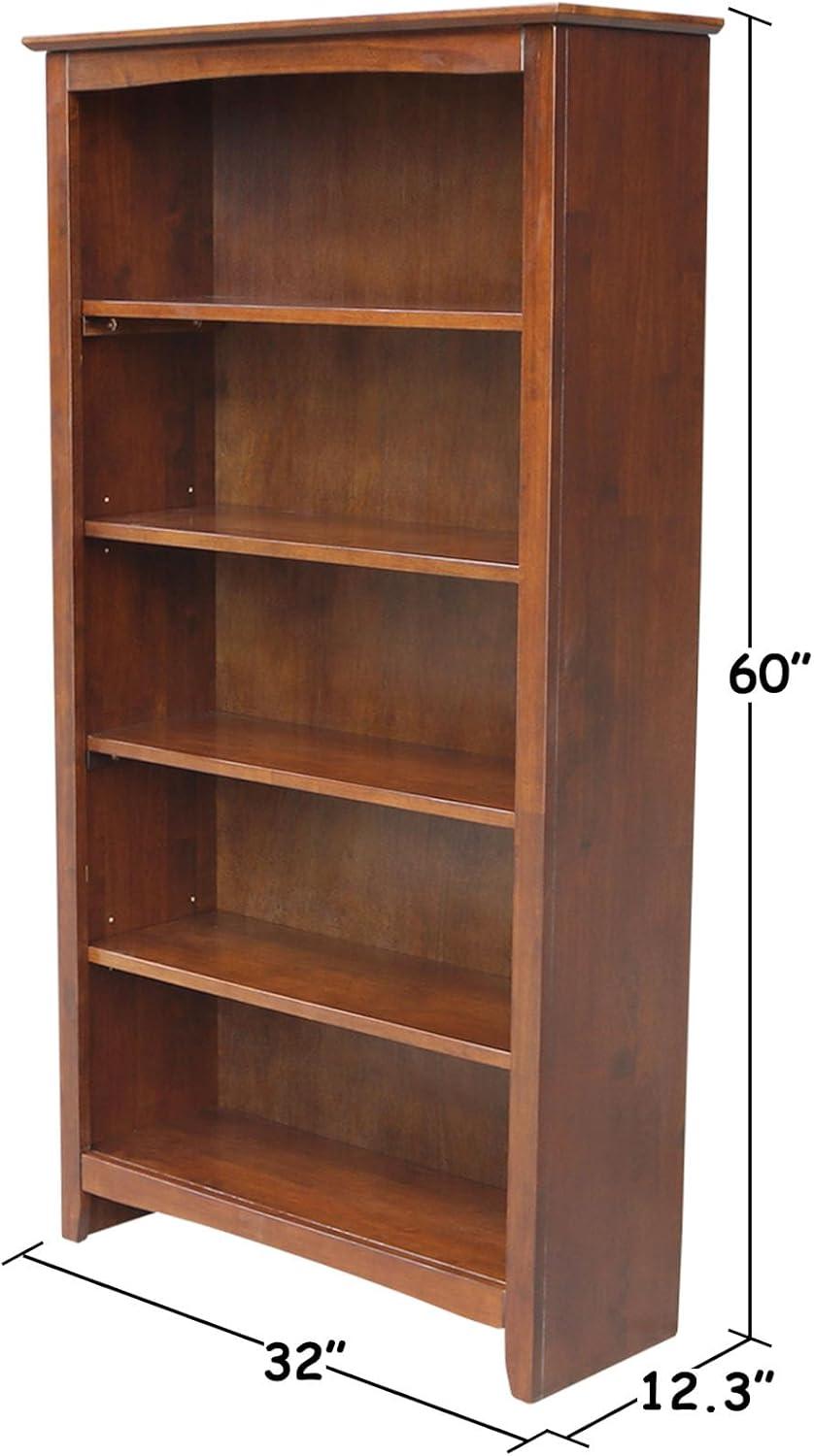 International Concepts Solid Wood Shaker Bookcase, 60 in H