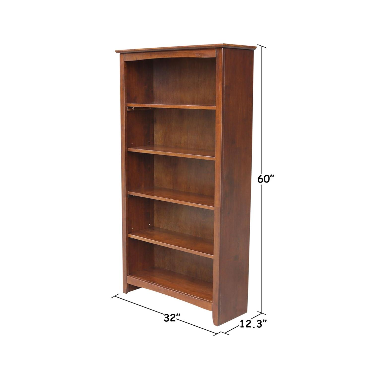 International Concepts Solid Wood Shaker Bookcase, 60 in H