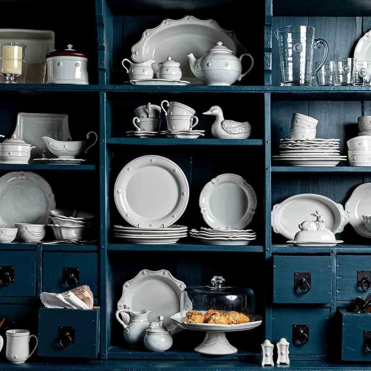 Juliska Berry & Thread Canister with Wooden Lid - Whitewash