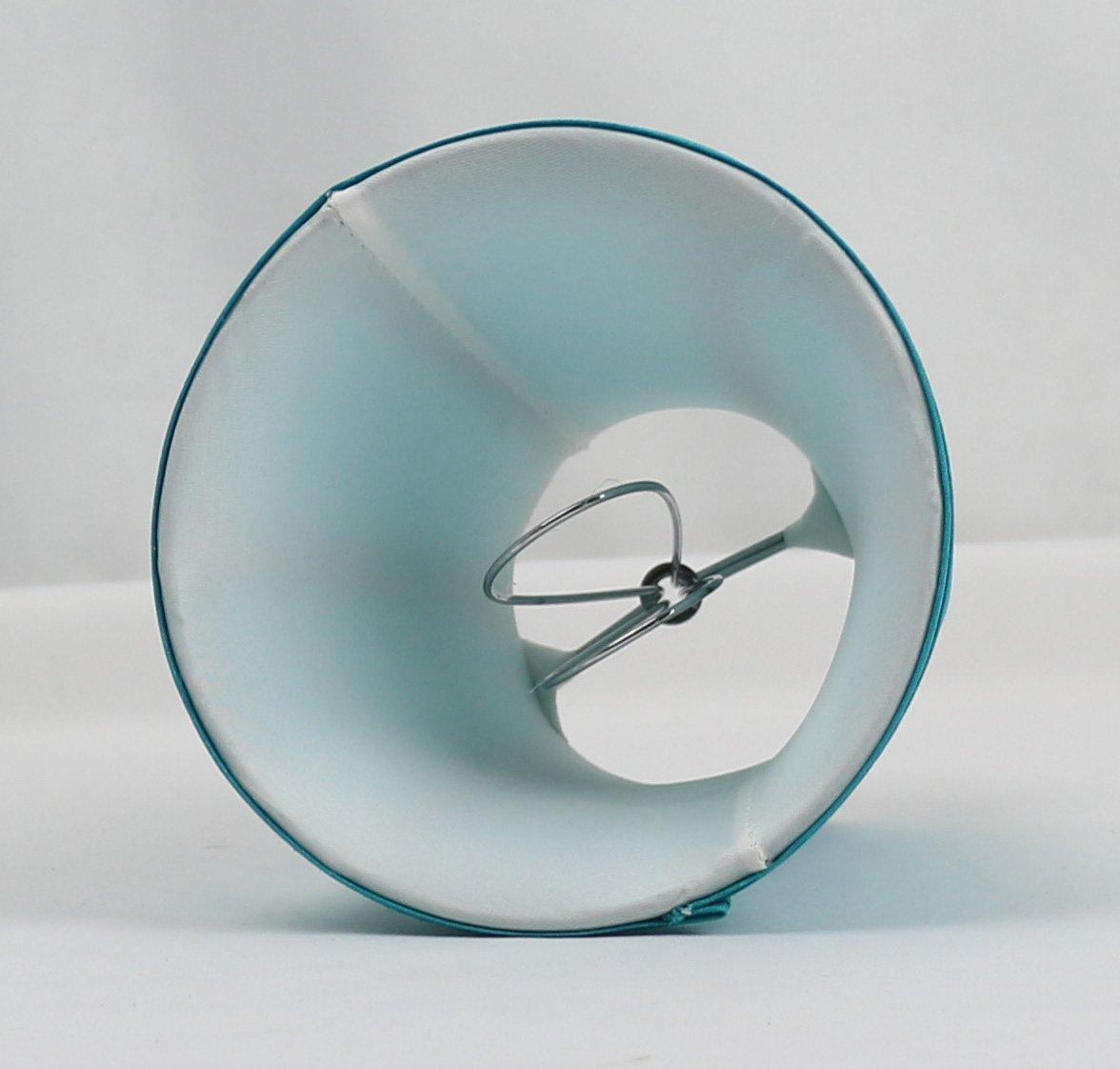 Urbanest Set of 2 Teal Silk Bell Chandelier Lamp Shade, 3-inch by 5-inch by 4.5-inch, Clip-on