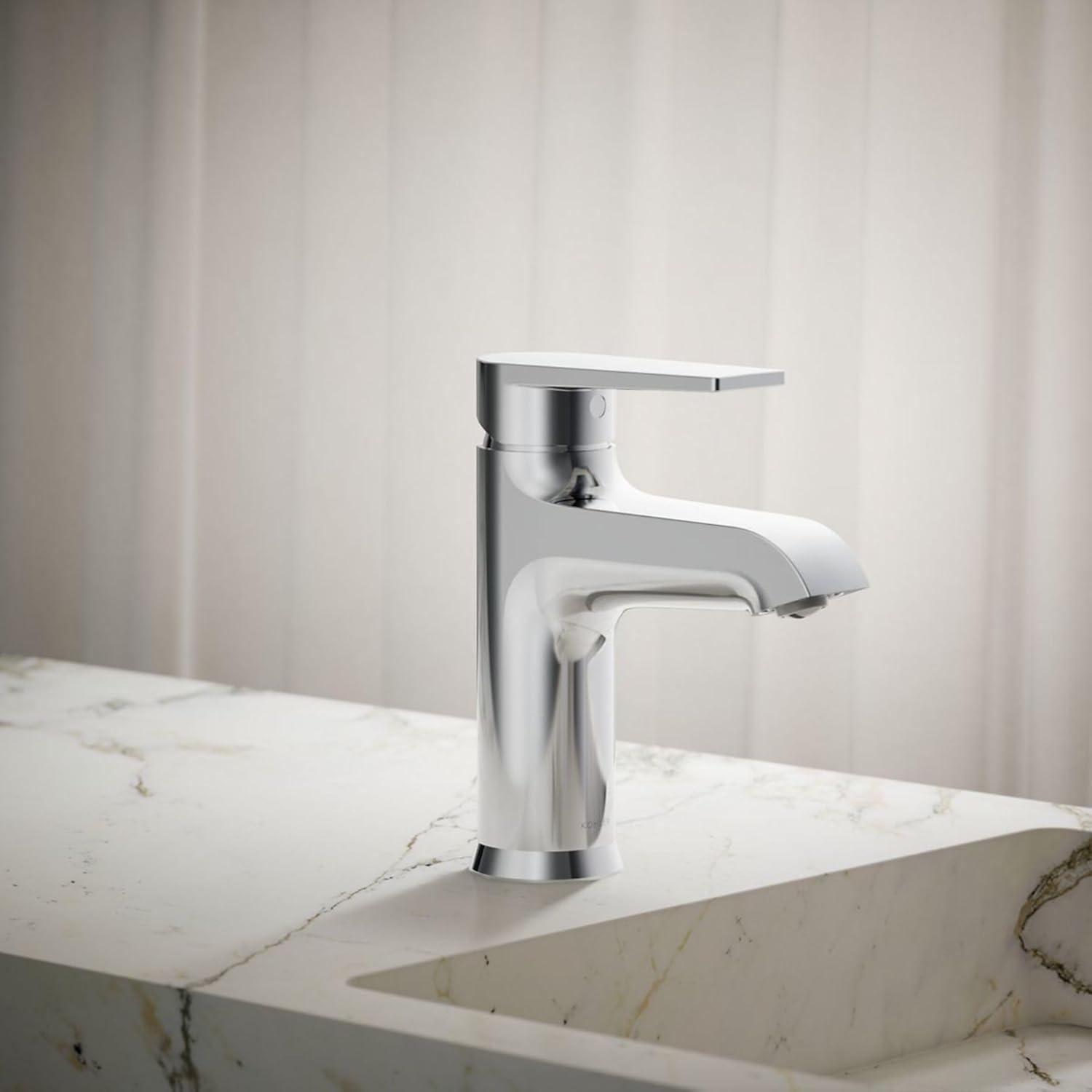 Kohler Hint Single-Handle Bathroom Faucet with Pop-Up Drain Assembly, One Hole Bathroom Sink Faucet, 1.2 gpm