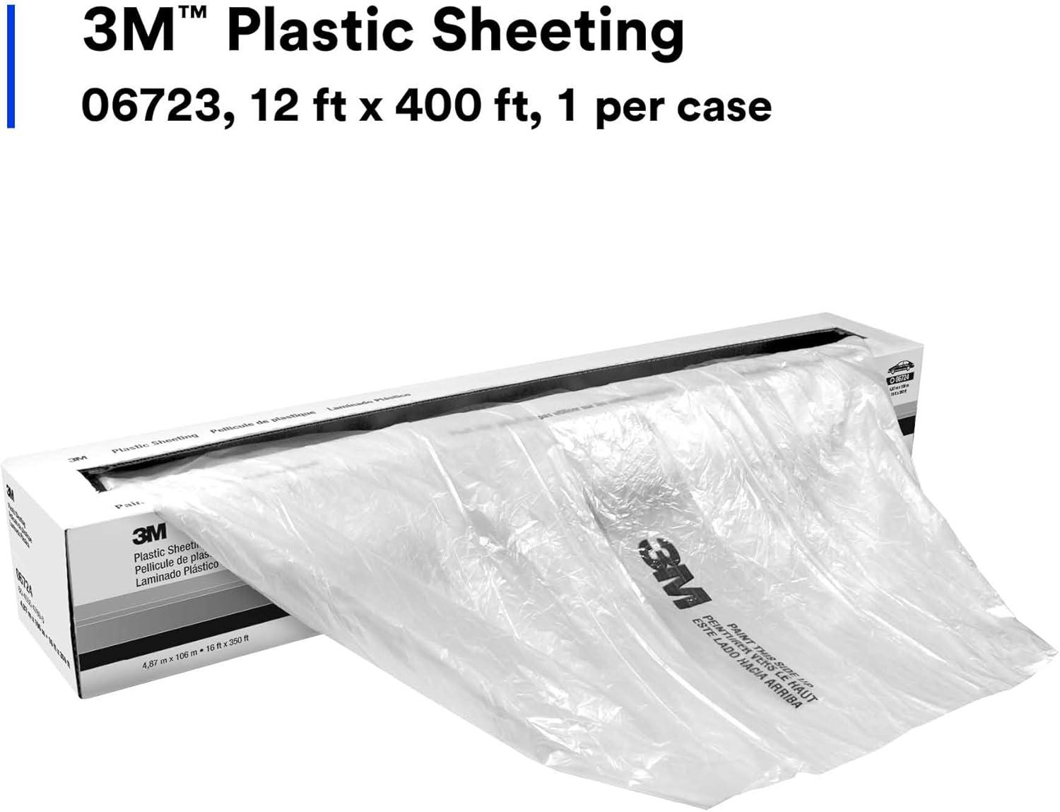 3M Clear High Density Plastic Sheeting, 12 ft x 400 ft