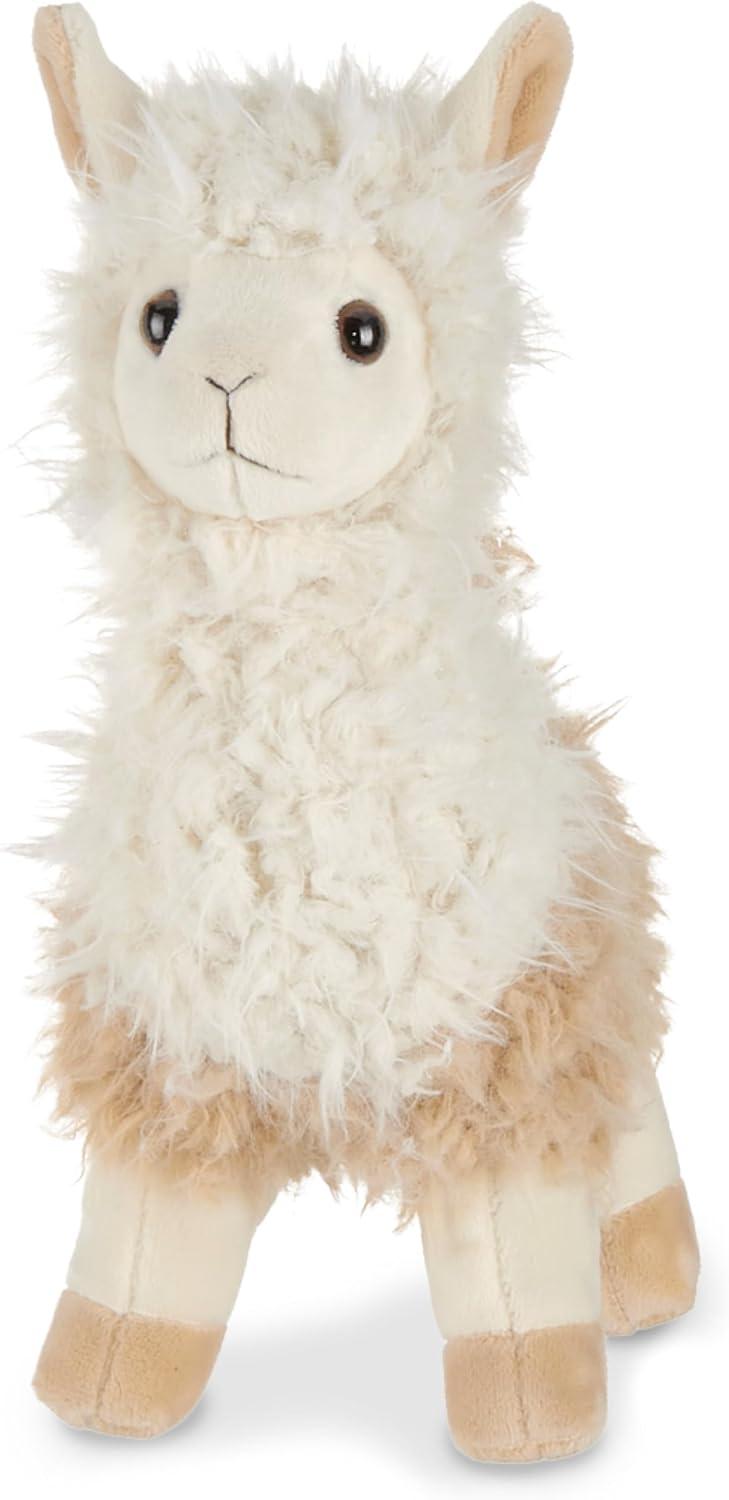 Bearington Llamar Plush Llama Stuffed Animal, 10" Brown and White