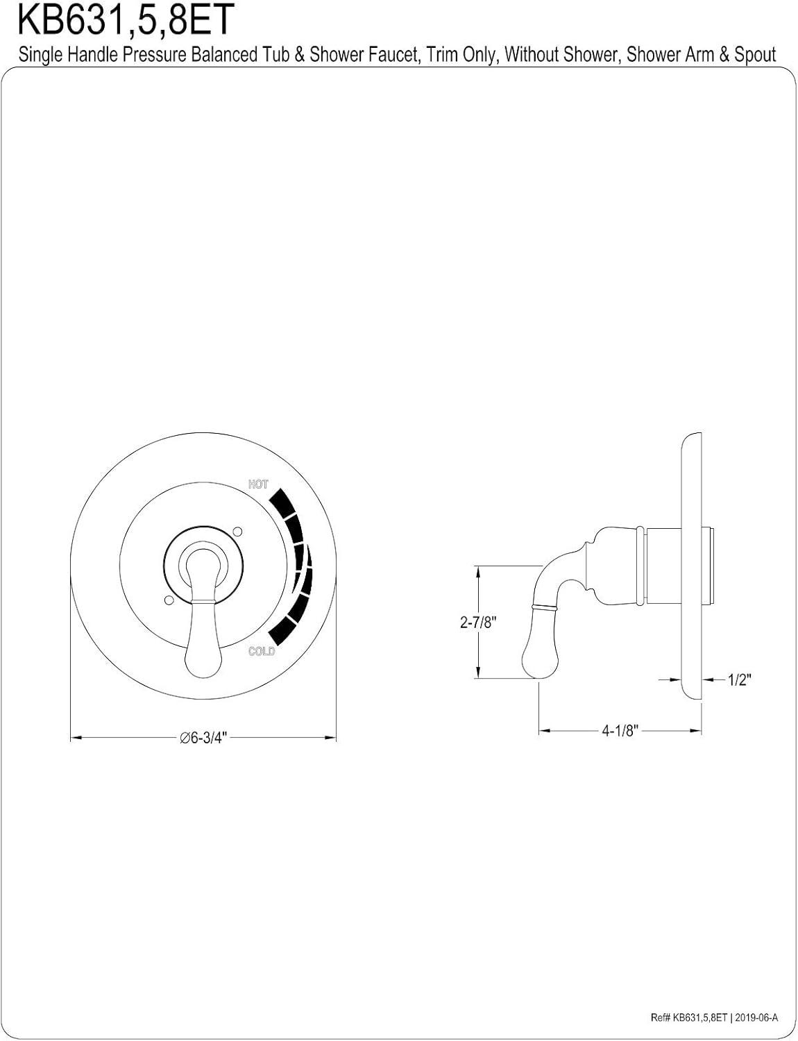 Polished Chrome Wall-Mounted Lever Shower Trim Kit