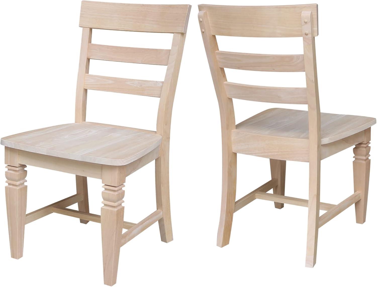 Set of Two Java Chairs with Solid Wood Seats