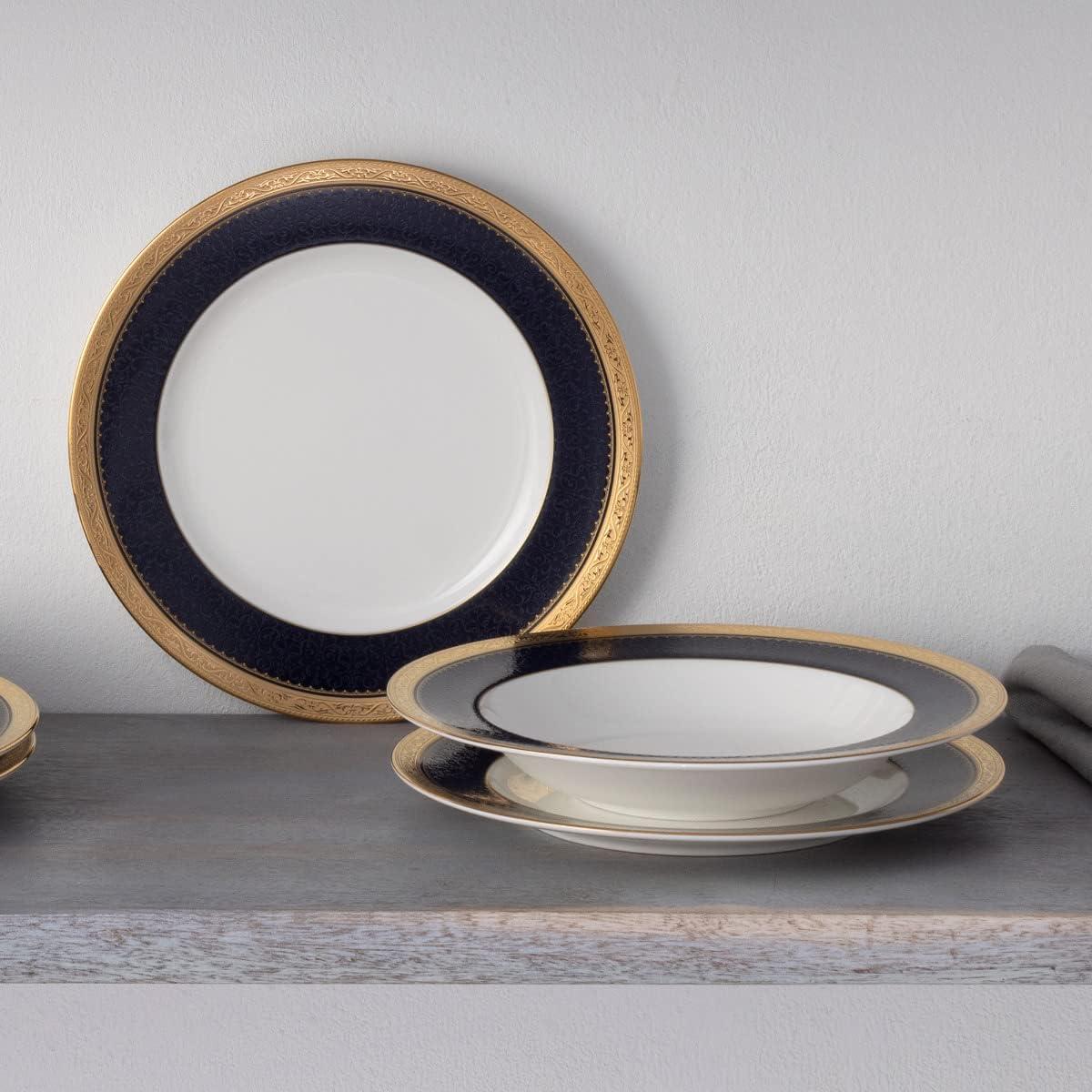 Noritake Odessa Cobalt Gold 12-Piece Dinnerware Set, Service for 4
