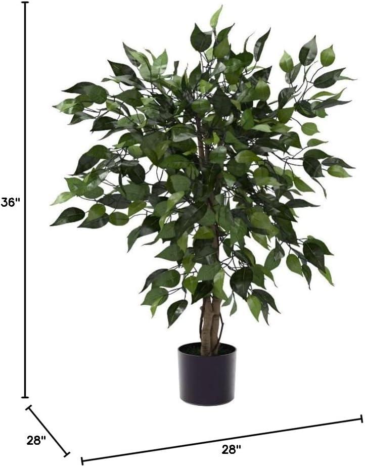 Nearly Natural 3' Ficus Artificial Tree, Green