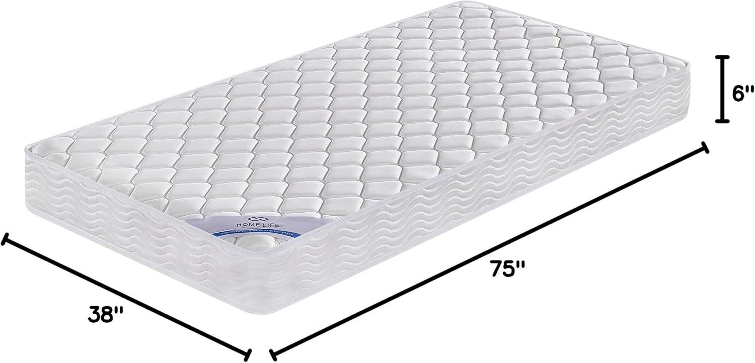 Oliver & Smith 6 Inch Twin XL Mattress - Bonnell Springs Hybrid Twin XL Size Mattress - High Density Foam Medium Firm - Polyester Cover Euro Top Mattress - Mattress in A Box