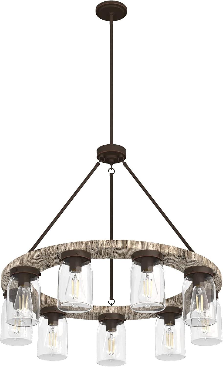 Devon Park Onyx Bengal 9-Light Bronze Wagon Wheel Chandelier