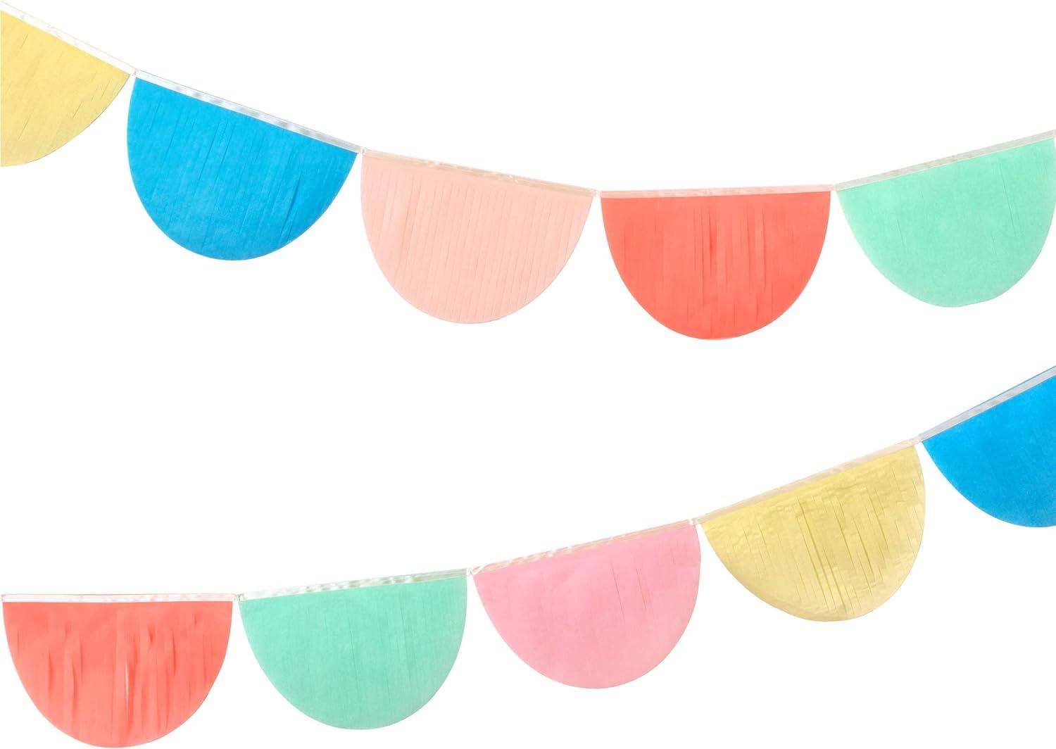 Rainbow Scallop Tissue Paper Garland Banner