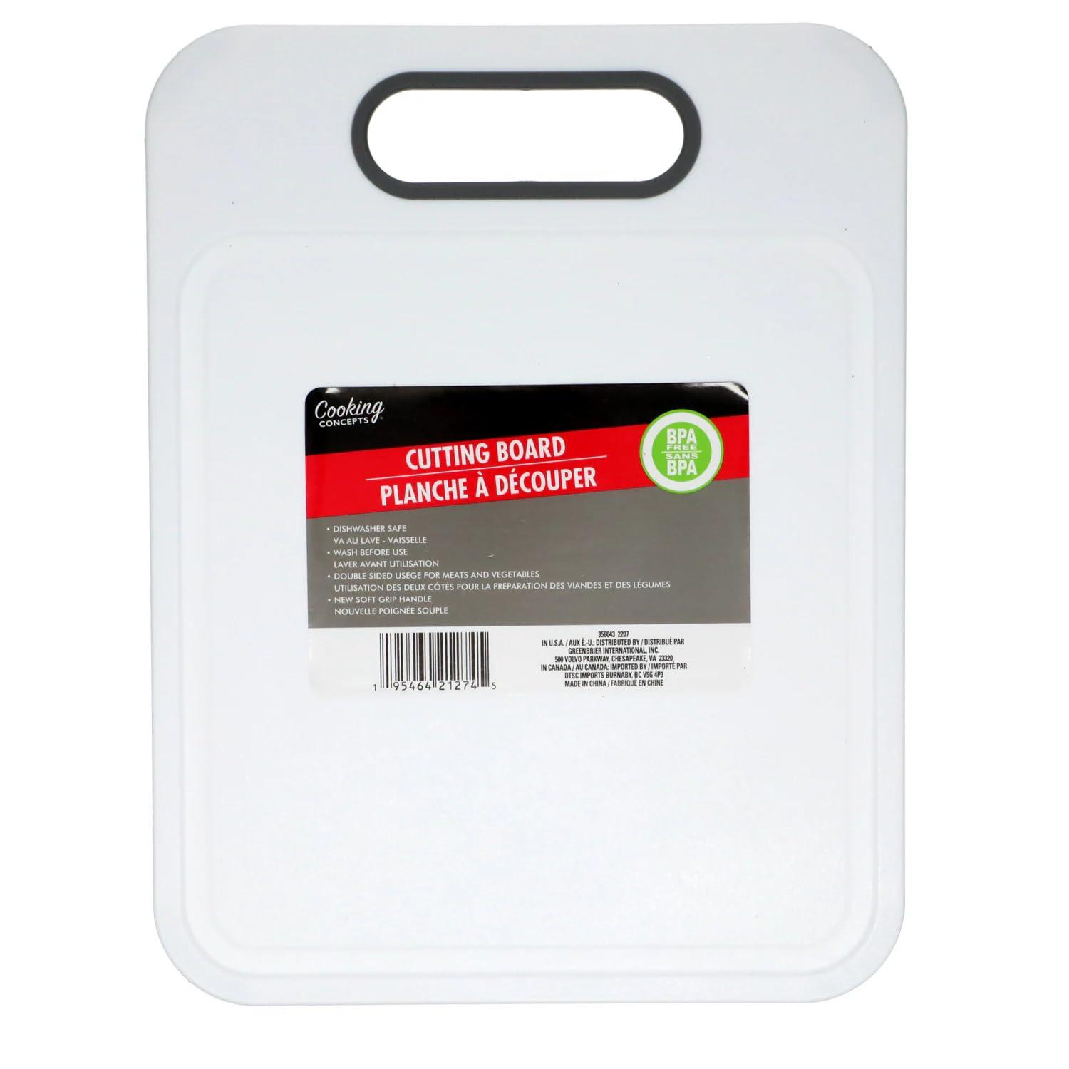 Cooking Concepts White Plastic Cutting Boards with Grips, 8.5x11-in.