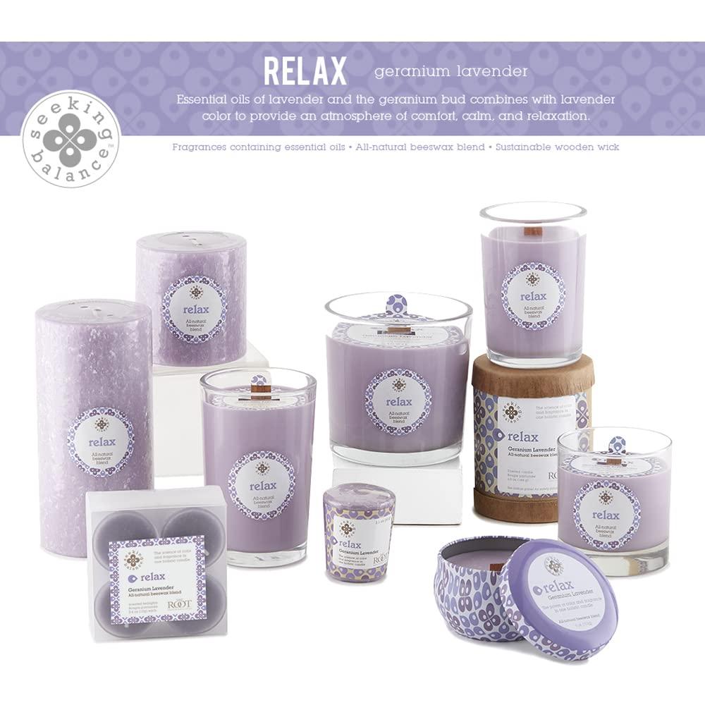 Root Candles Relax Geranium Lavender Scented Jar Candle