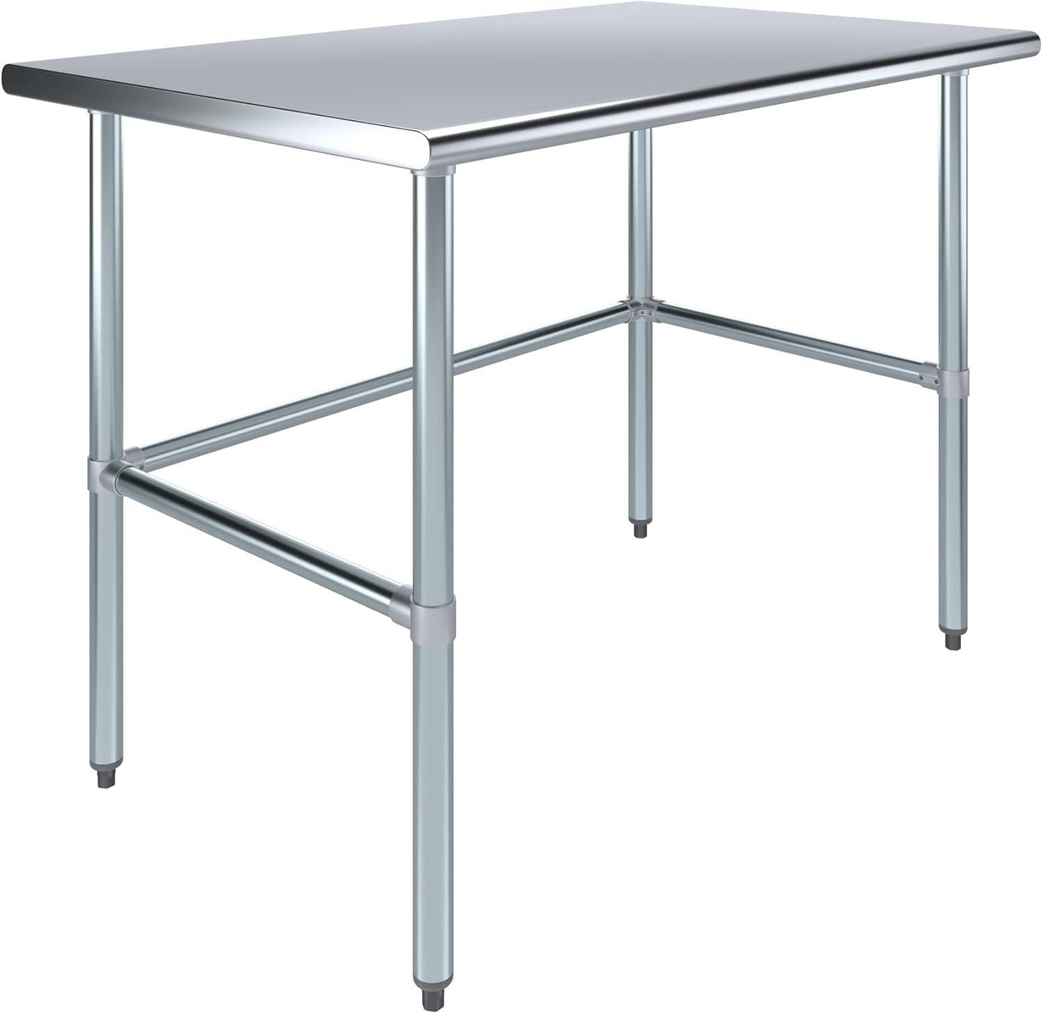 48" Stainless Steel Work Table with Galvanized Legs