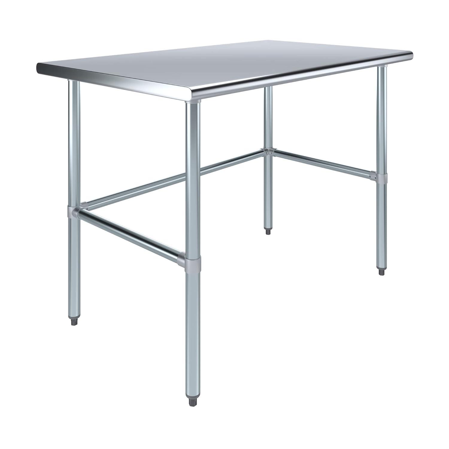 48" Stainless Steel Work Table with Galvanized Legs