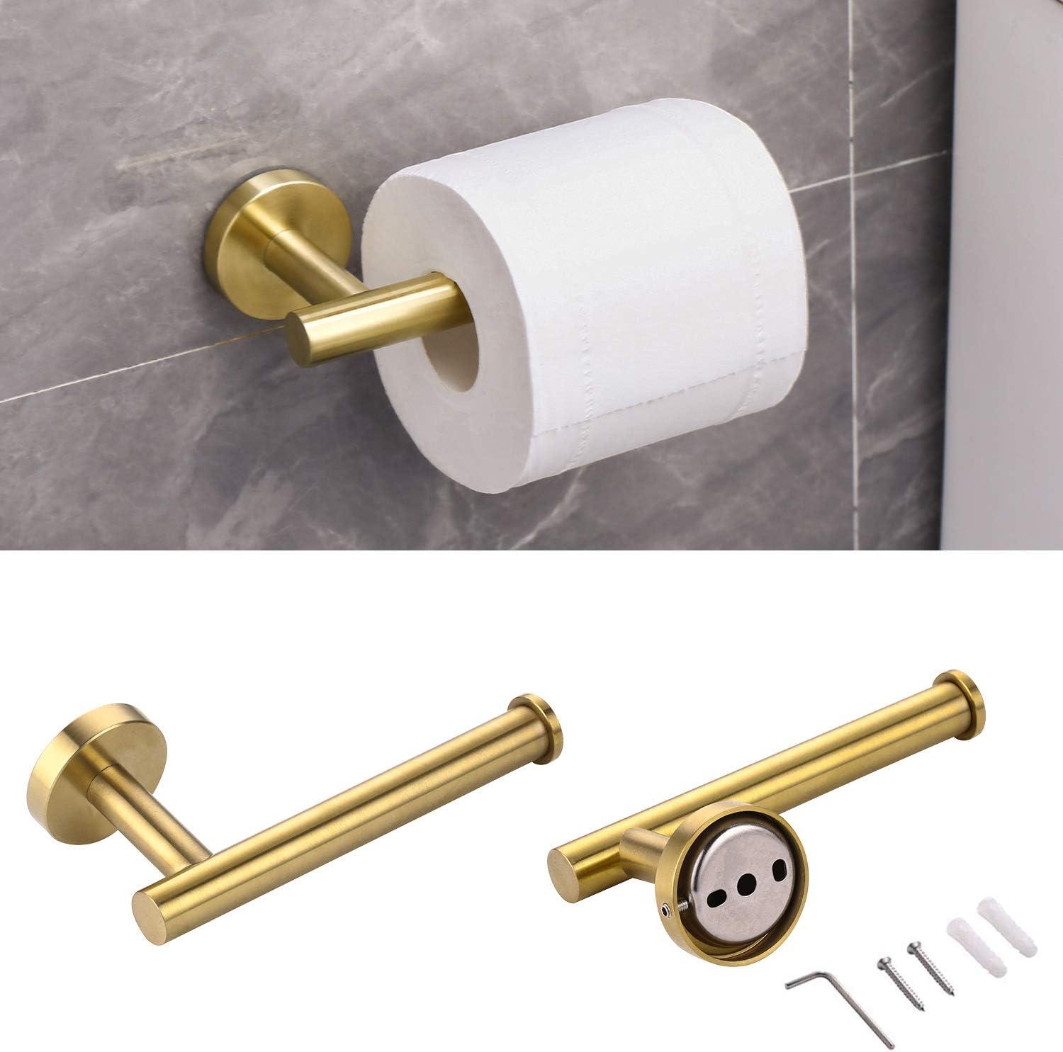 Orlif 4 PCS Bathroom Hardware Set，Brushed Gold SUS304 Stainless Steel  Bathroom Accessories Kit