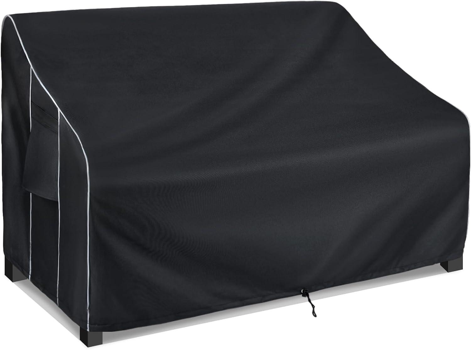 Outdoor Furniture Covers Waterproof, Patio Sofa Covers Heavy Duty, (Black)