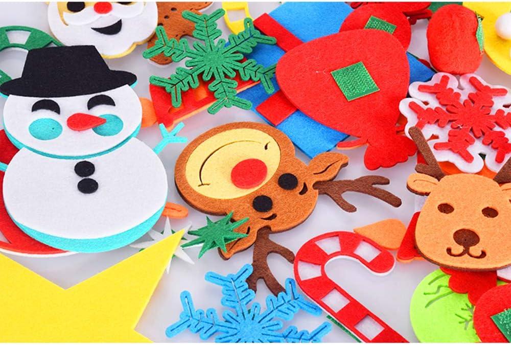 Max Fun DIY Felt Christmas Tree Set Plus Tic-Tac-Toe Games for Kids Toddlers Wall Hanging Decorations Felt Craft Kits for Xmas Party Favors