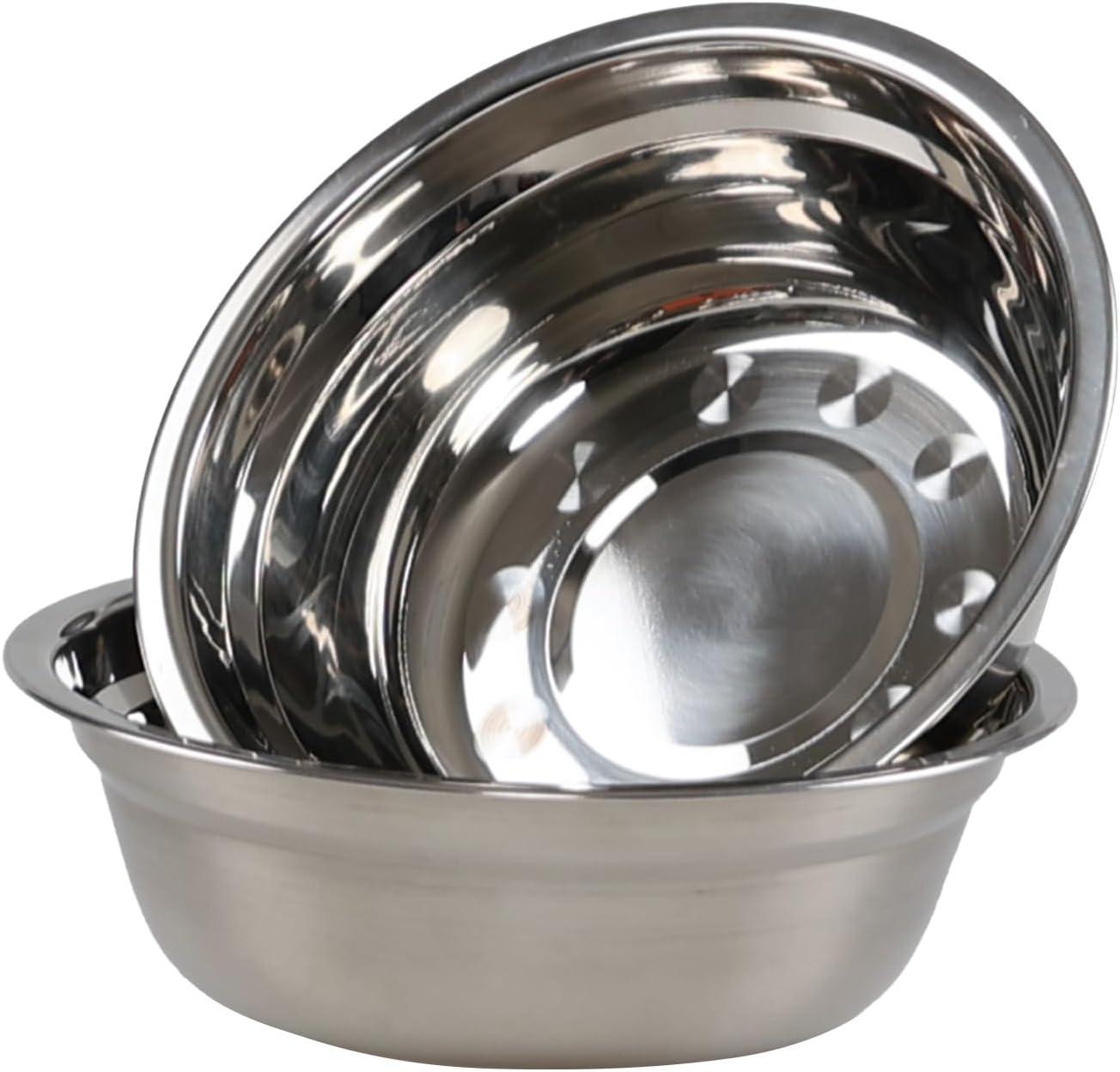 7.55" Stainless Steel Mixing and Serving Bowl Set