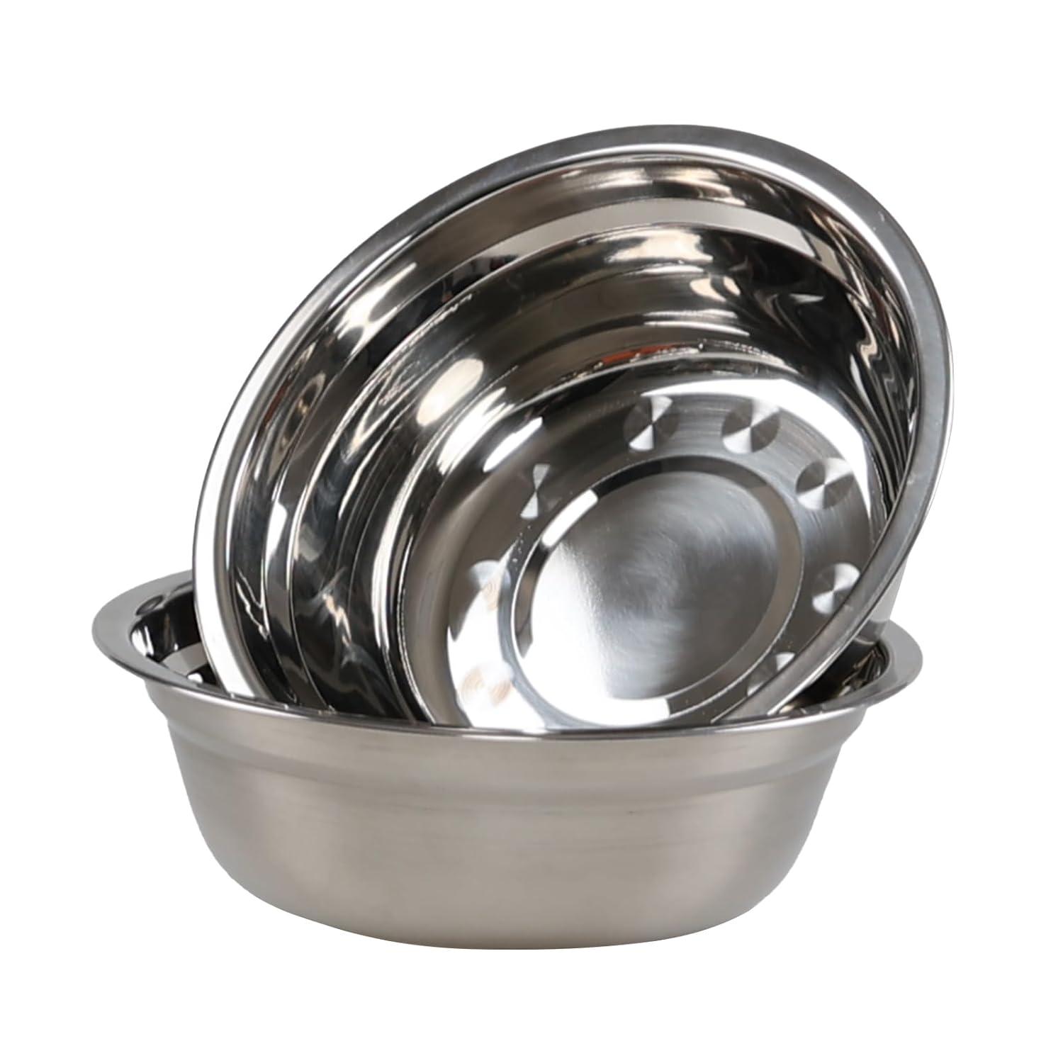 4-Pack Stainless Steel Mixing Bowls/Metal Prep Bowls, Salad Serving Bowl Set