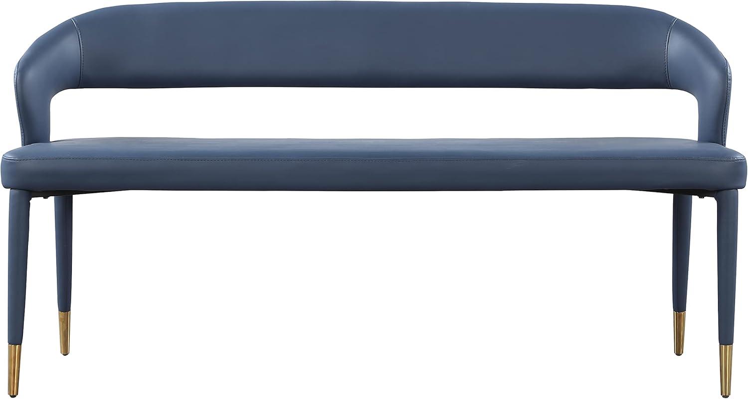 Meridian Furniture Destiny Navy Vegan Leather Bench