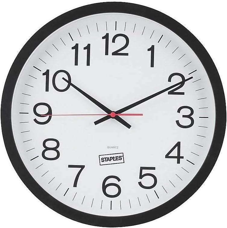 Staples Wall Clock Plastic 14" Dia. (18380) 812295