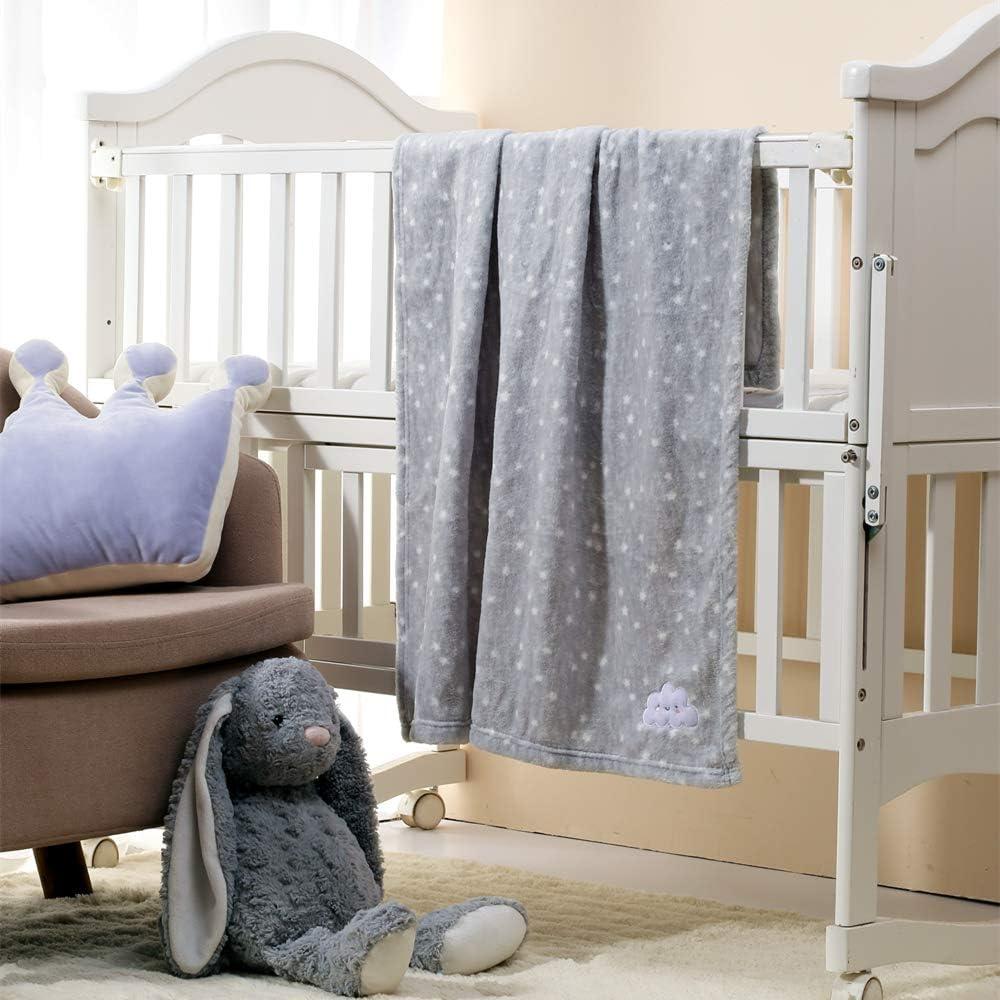 Grey Cloud Fleece Baby Blanket for Boys and Girls