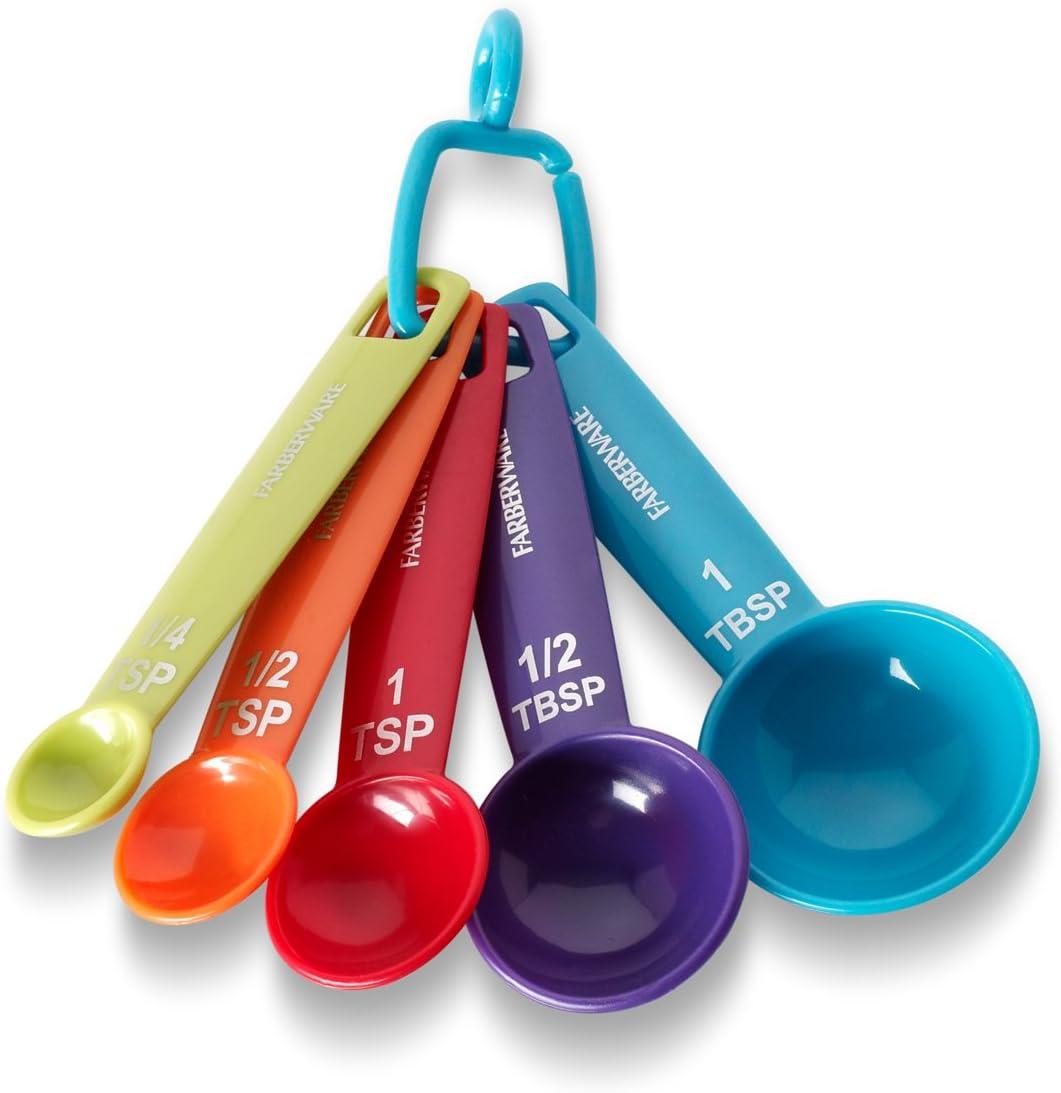 Farberware Measuring Spoons, Durable Plastic, Set of 5, Multicolored