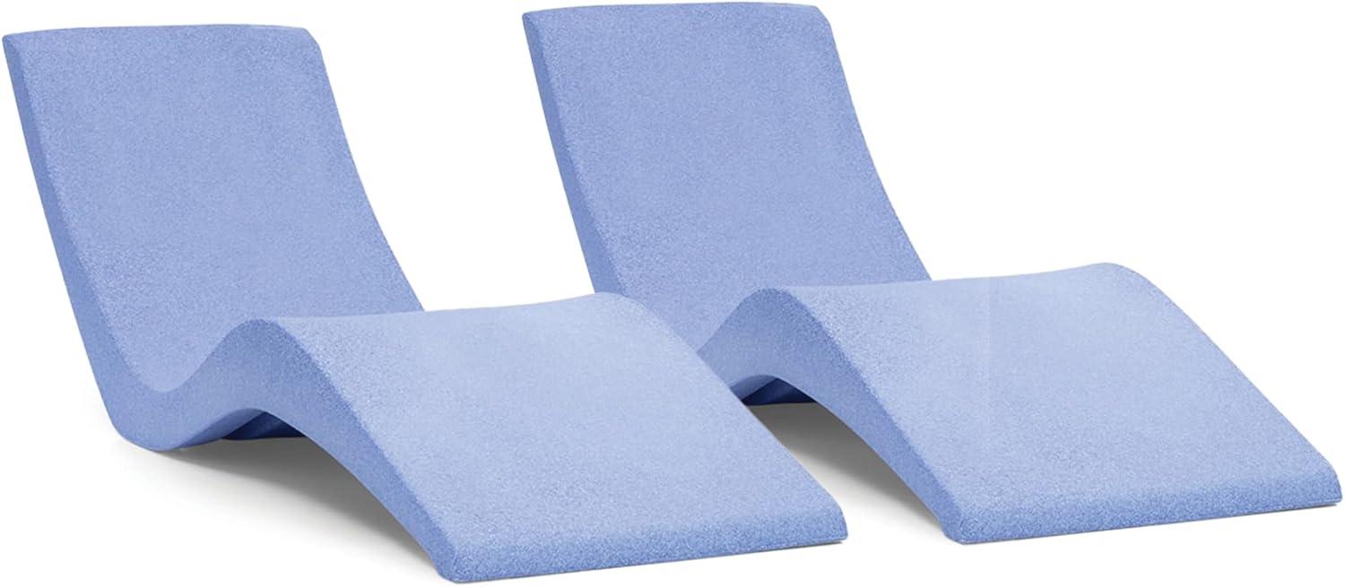 Blue Resin Outdoor Chaise Lounger Set for Poolside Relaxation
