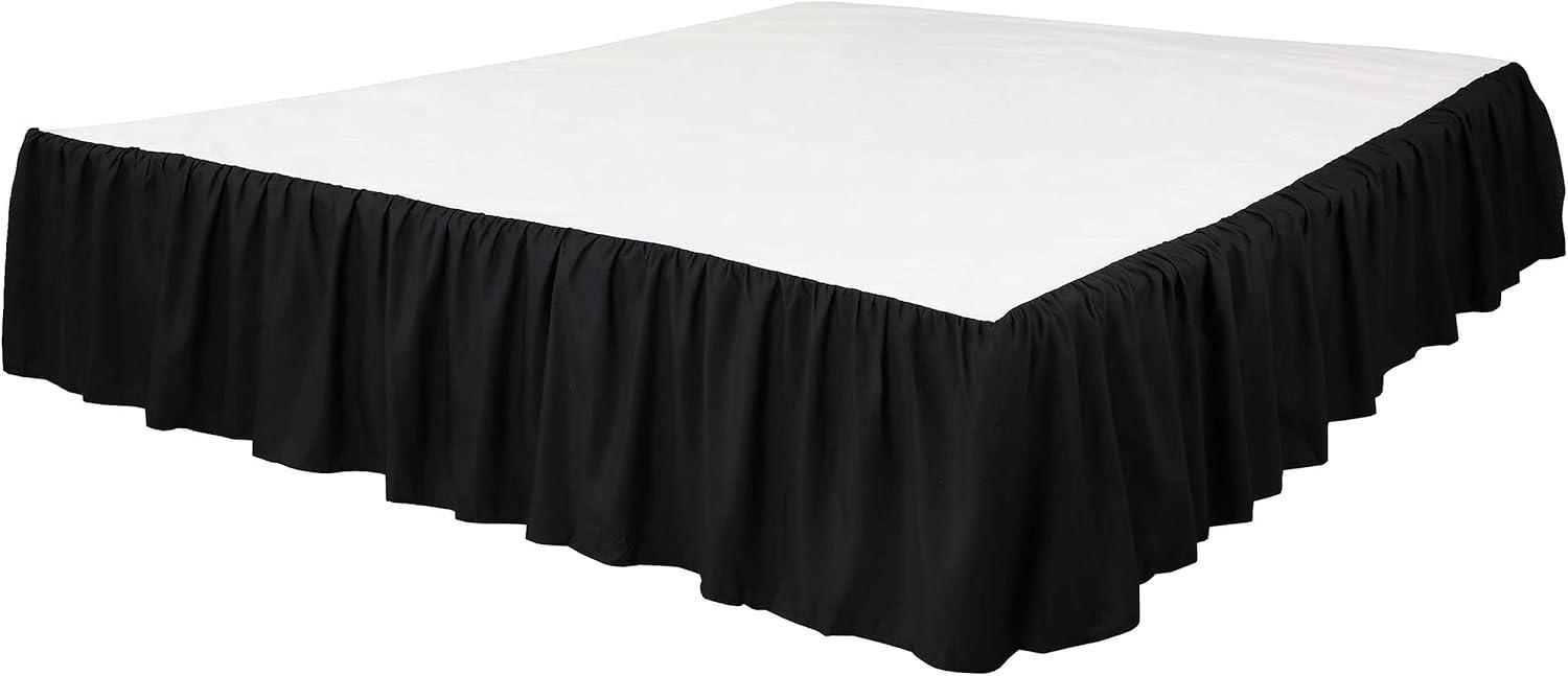 Martex Ruffled Bed Skirt Easy Fit Lightweight 100% Microfiber Dust Ruffle Hotel Quality With 16 inch Tailored Drop