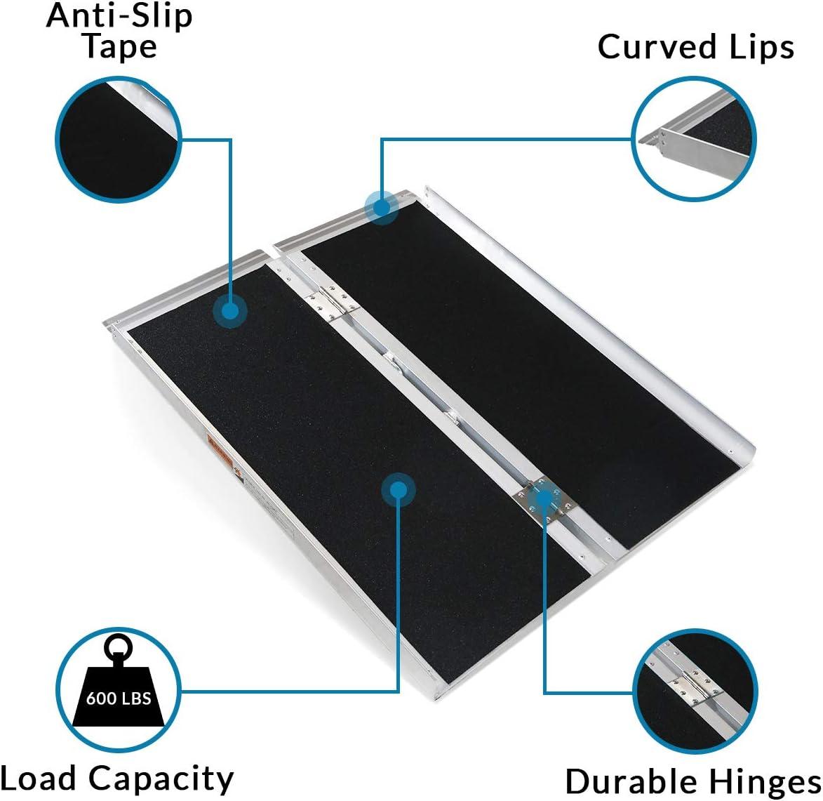 AllCure 3' (36" x 31") Extra Wide Aluminum Foldable Wheelchair Loading Ramp