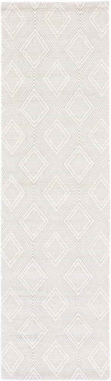 Marbella Ivory Flat Woven Wool Runner Rug, 2'3" x 8'