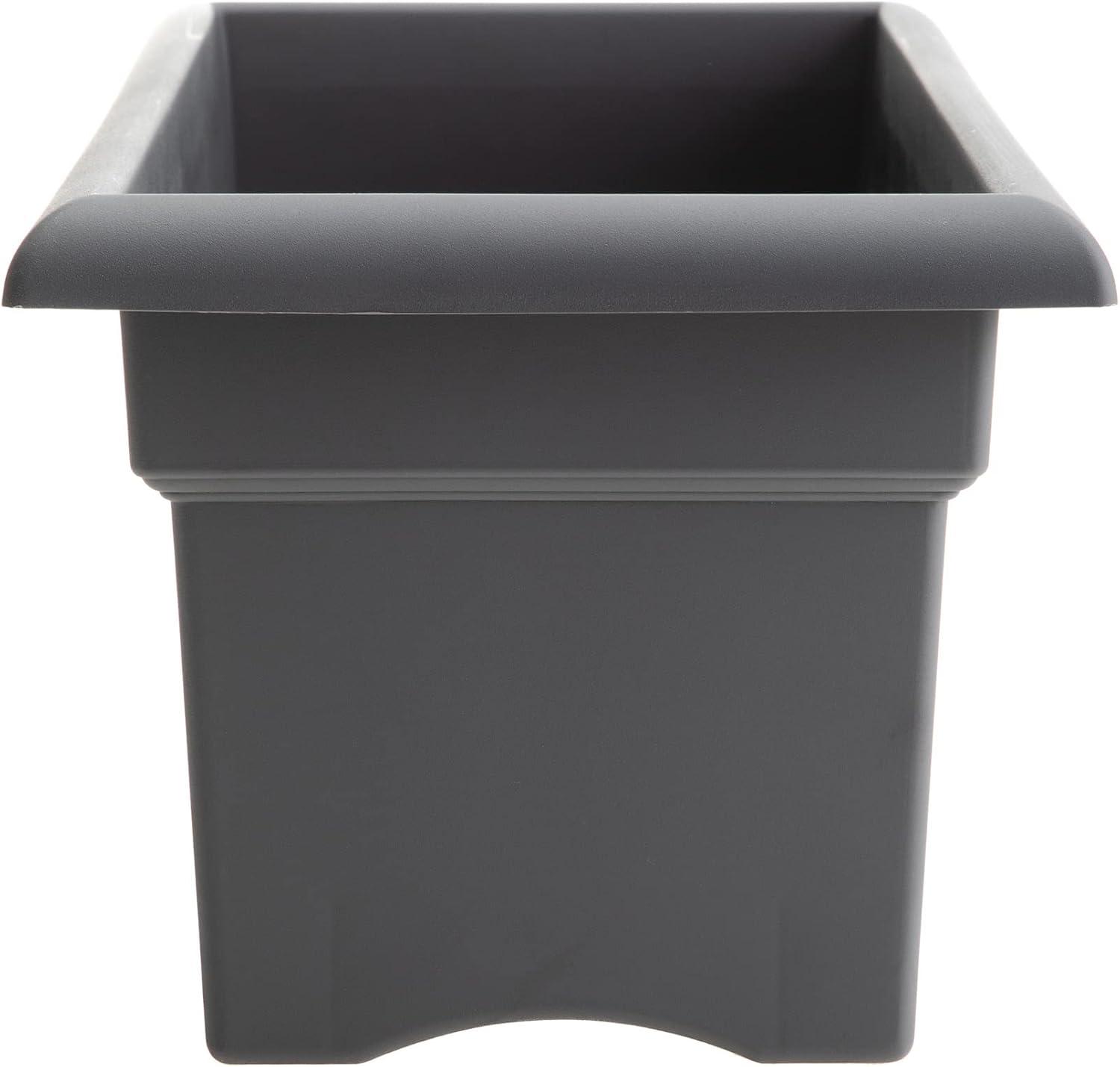 Bloem 26"x11" Veranda Rectangular Window Deck Box Planter Charcoal