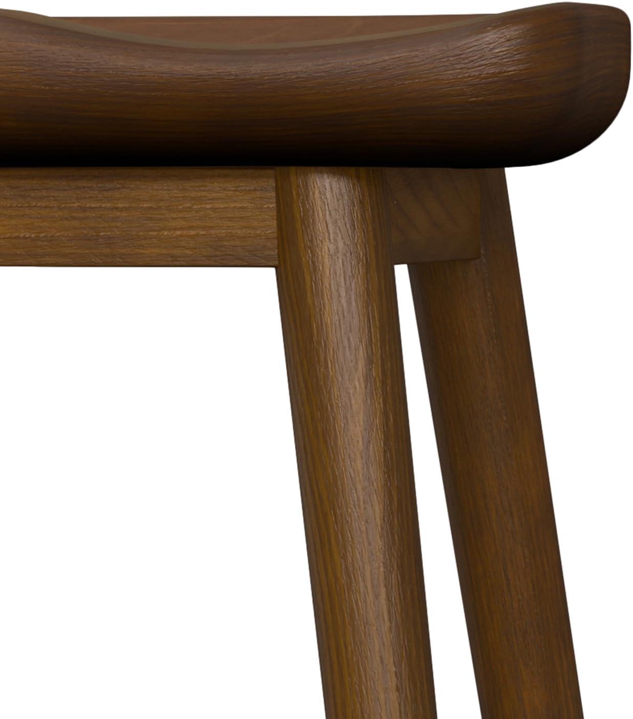 Teagan Dark Walnut 30" Backless Wood Bar Stool